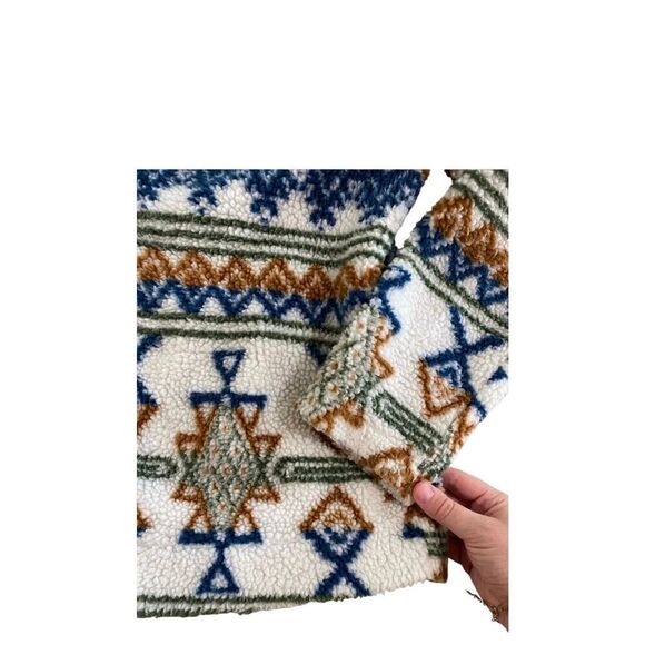 Southwestern Aztec Fleece Jacket Medium - Picture 5 of 6
